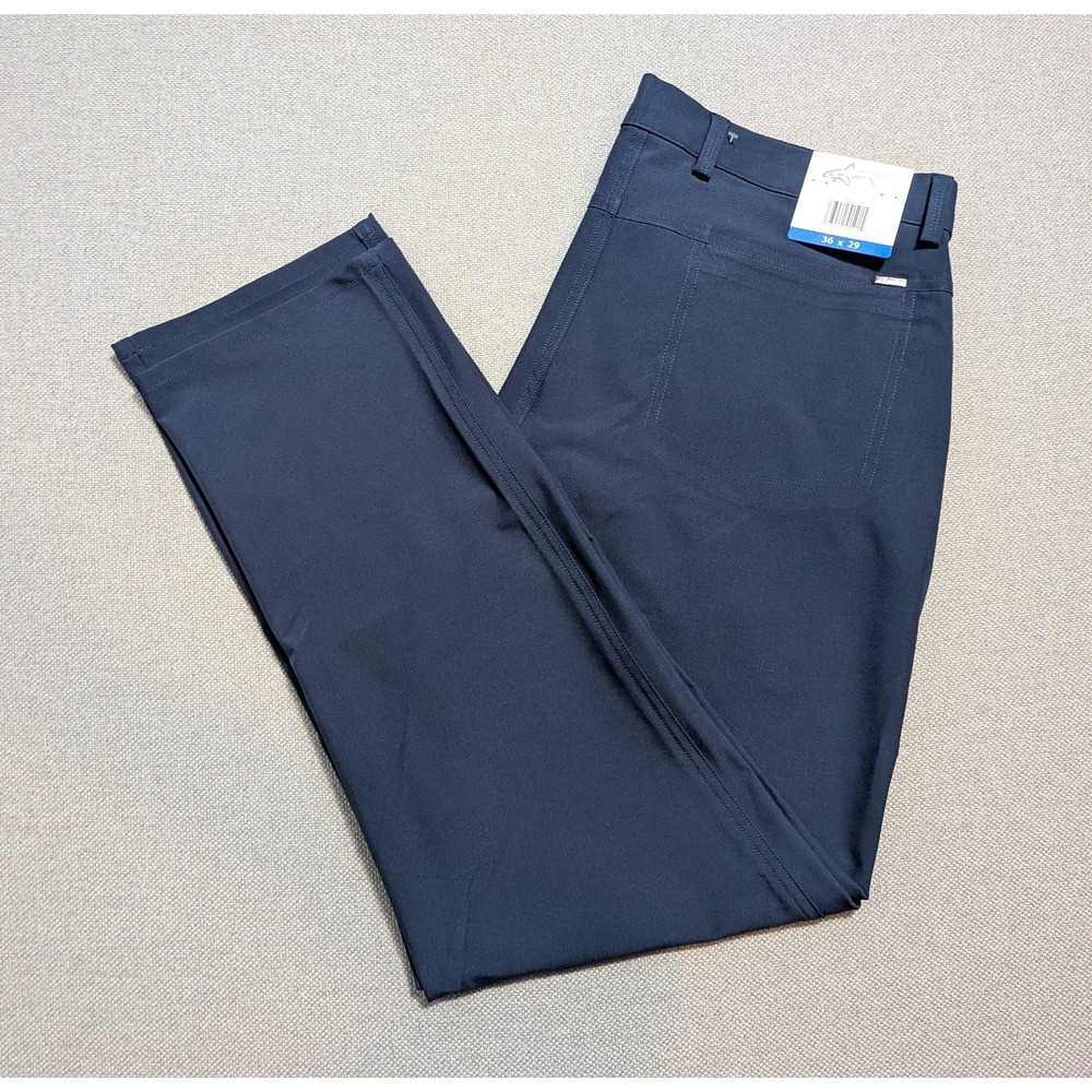 Greg Norman Mens Pants Blue 36x29 Woven Stretch Breathable Pockets Easy Care